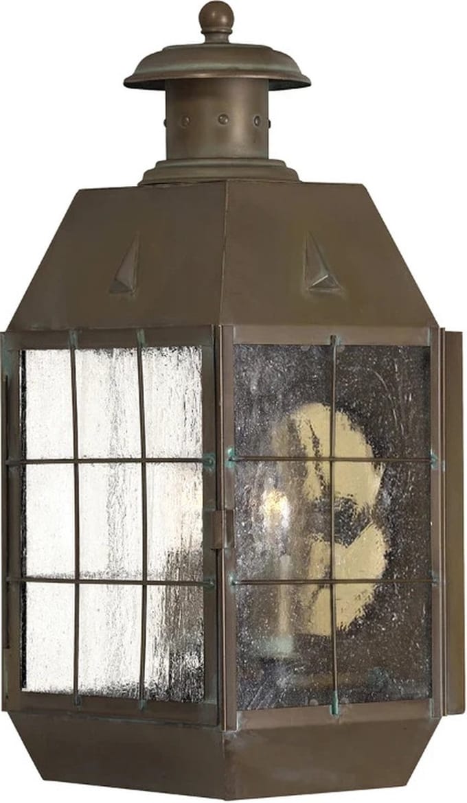 Hinkley LED Wand Buitenlamp Nantucket | 2X E14 Max 60W | IP44 | Dimbaar | Aged Brass