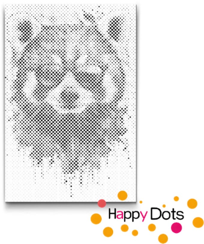 HappyDots DOT Painting Gekke dieren - Rode Panda - 20x30cm