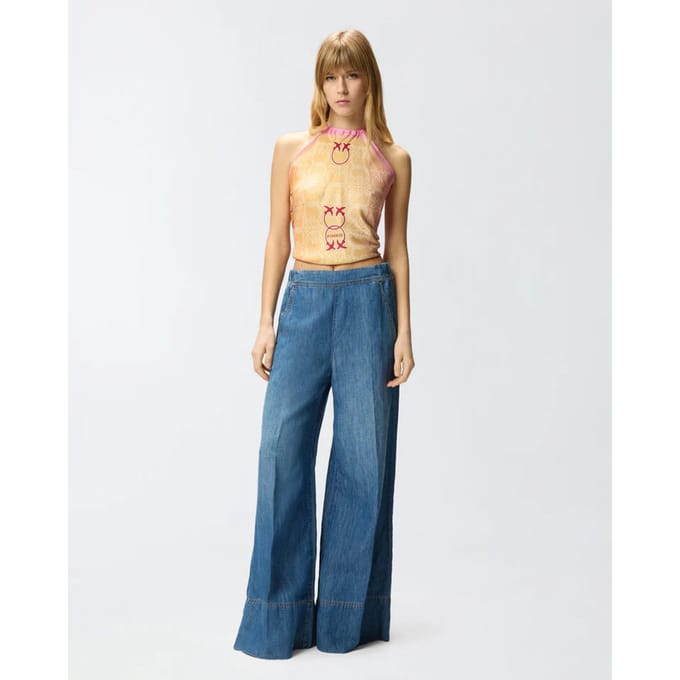 Pinko strandbroek licht denim ss26