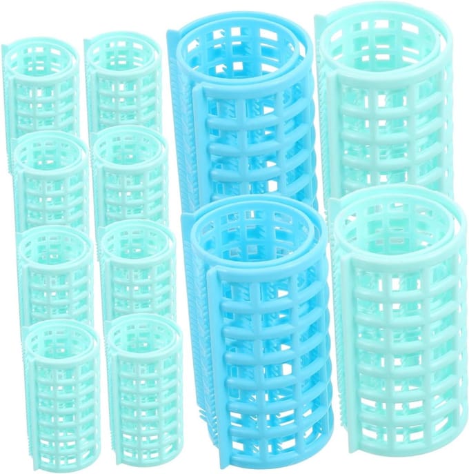 Haarrollers Set - Krulspelden Krullers - Haar Styling - Zelfklevend Materiaal - 12 Stuks - Assorti