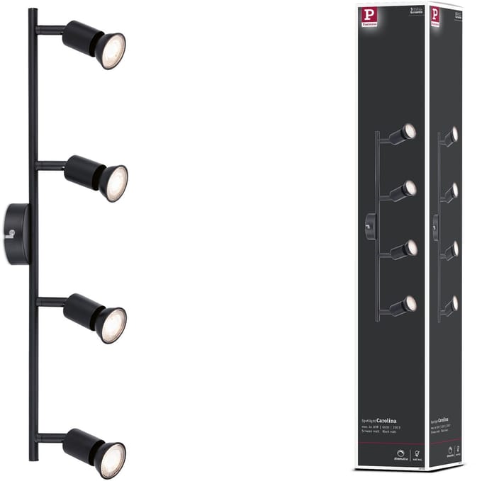 Spotlight Carolina GU10 230V max. 4x10W dimbaar Zwart mat