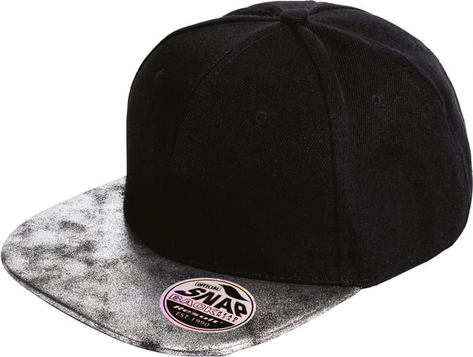 Result Bronx Flat Glitter Peak Snapback Cap RH87 - BLACK/SILVER - One size