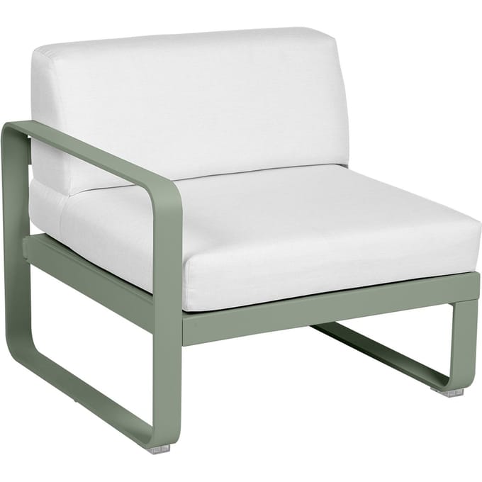 Fermob BELLEVIE Fauteuil Module links - 82 cactus mat - 81 witgrijs