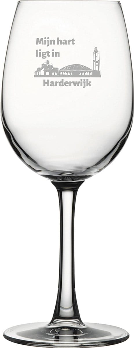 Gegraveerde witte wijnglas 36cl Harderwijk