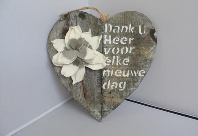 Wandbord Dank U Heer voor elke nieuwe dag.