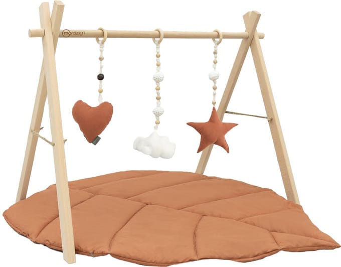 MorDesign Babygym Leaf Speelkleed - Beige van hout - 70bx60h cm