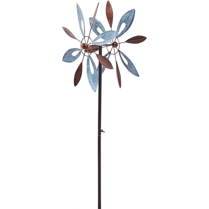 Windvanger HQ Metal Wind Spinner: Copper Flower Duett 110221 Regenboog 36 x 122 cm