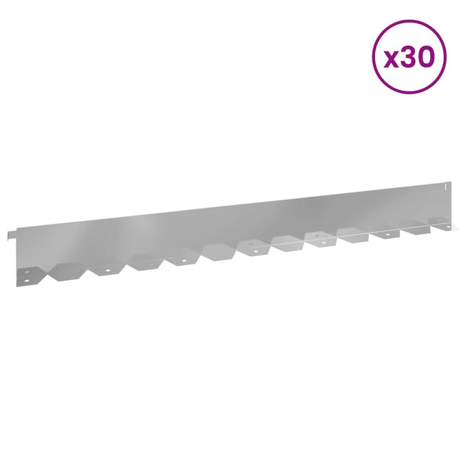 vidaXL - Gazonrand - 30 - st - 102 - x - 10 - x - 4 - cm - Gegalvaniseerd - staal
