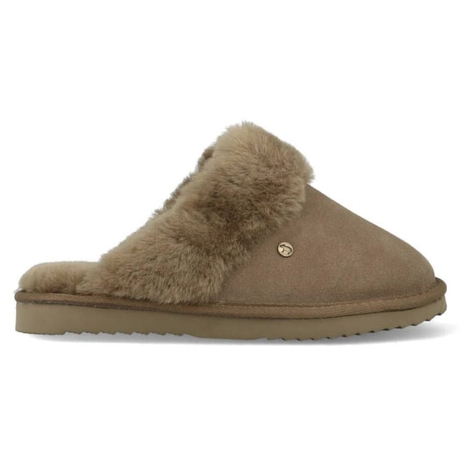 Warmbat Flurry Suede Dames Sloffen - Groen