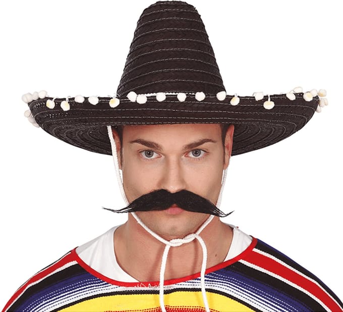 Fiestas Guirca - Sombrero zwart 45 cm luxe