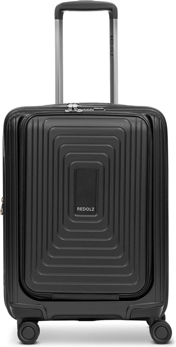 REDOLZ trolley met laptopvak Essentials 14 Trolley ( Exp. With Front Pocket ) Black Metallic zwart 54cm