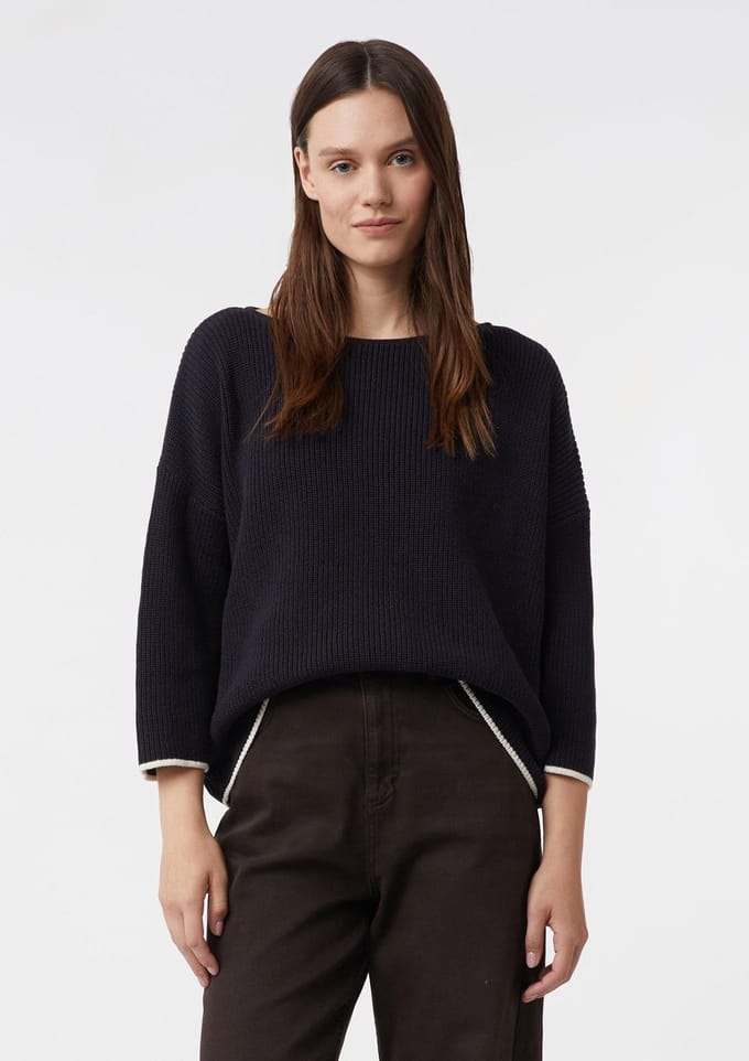comma - female - Boxy fit trui met contrasterende details