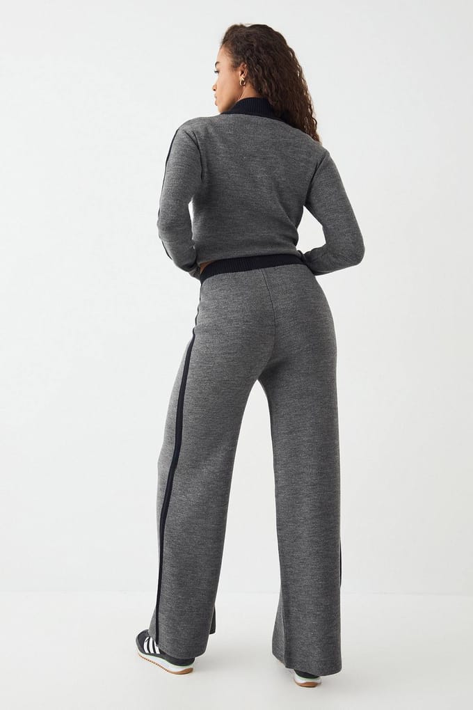 Dames DSGN Studio Colour Block Rechte Pijp Broek | Charcoal | Maat: Medium