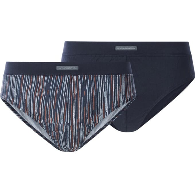 Jan Vanderstorm herren Slips, Set Van 2 - 09 - donkerblauw - Plus Size