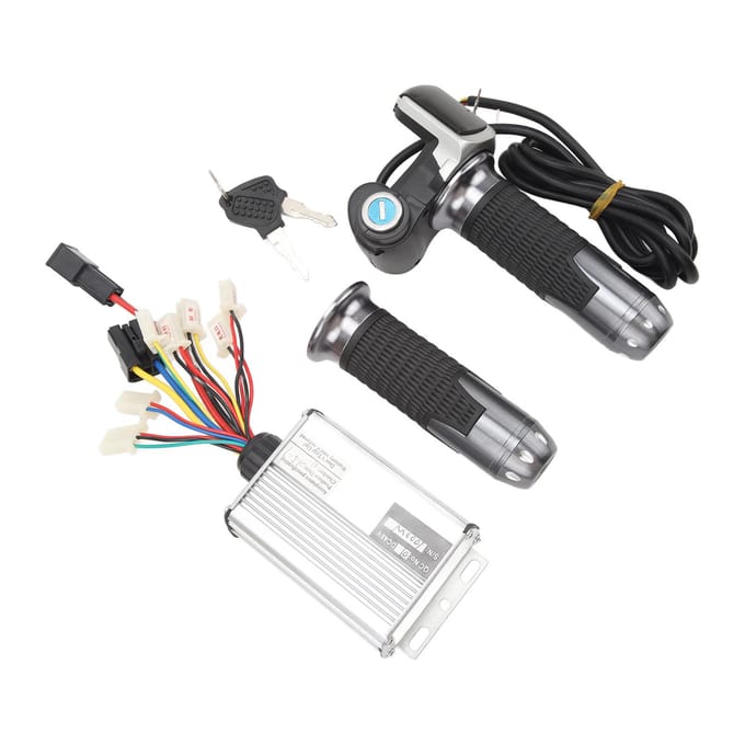 Elektrische Fiets Ombouwset 48V 1000W Controller 48V Gashendel met Vergrendeling Vierkant Display voor DC gray