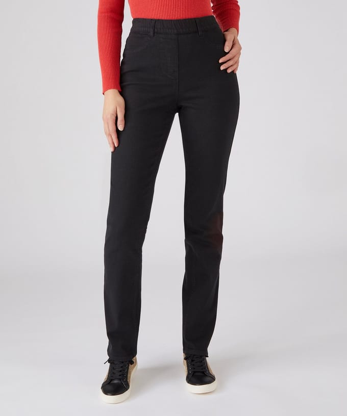 Damart - Jeans pull-on Perfect Fit by Damart - Dames - Zwart - 42