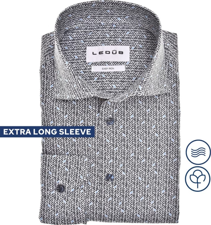 Ledub Overhemd - Extra Lang - Blauw - 42