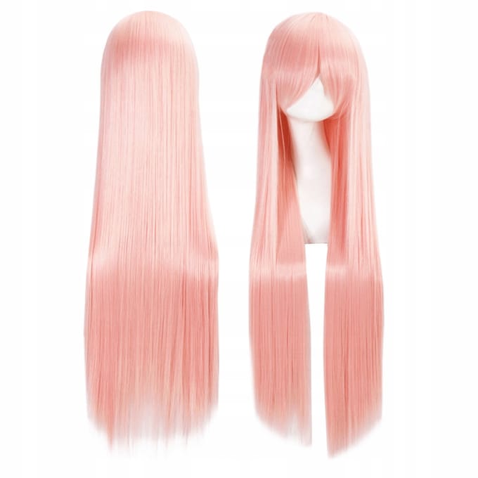 Roze Lange Pruik met Pony - Stijlvol Cosplay Haar (100cm)