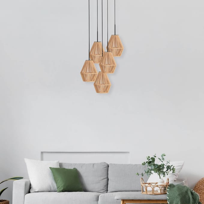 Mexlite - hanglamp - HaloSwap - naturel zwart - katoen - E27 - 4526ZW