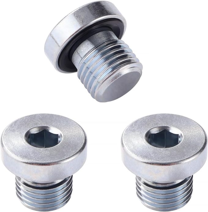 3 Stuks G1/4 Binnenzeskant Waterleidingpluggen met Rubberen Afdichting