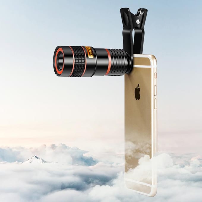 Fabrieksgroothandel Nieuwe 8 × 18 High-definition mobiele telefoontelescoop Universele camera Externe universele clip. black