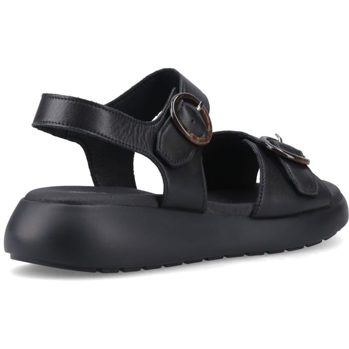 Hush Puppies Alison Leren Dames Zwarte Sandalen