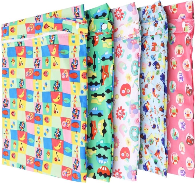 Waterdichte Organizer voor Babyspullen, 5 Stuks, Herbruikbare Tas voor Luiers, Strand en Gym, Multicolor