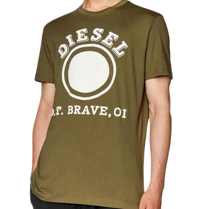 Diesel 1976 Varsity-logo klimopgroen T-shirt