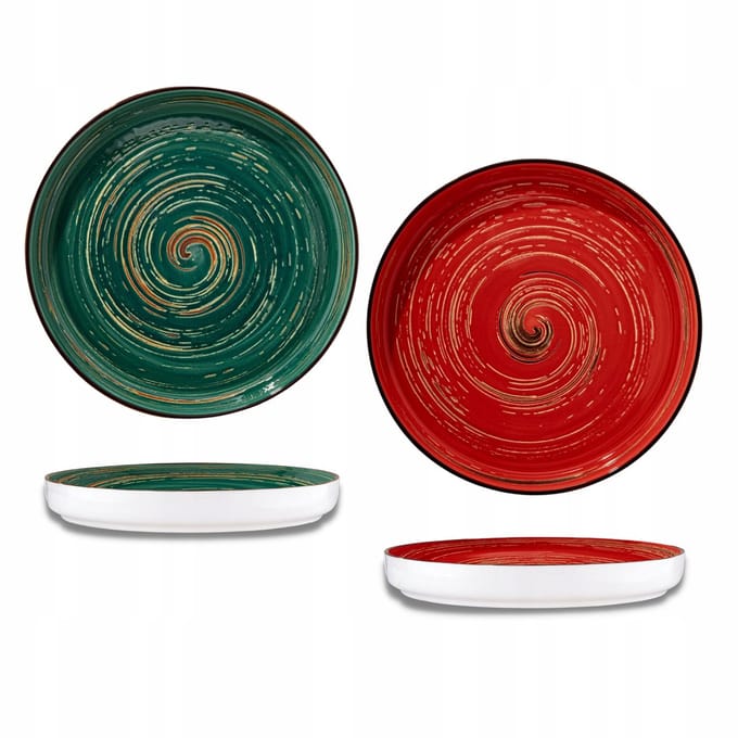 Wilmax Bord 20 cm Rood Porselein Set van 6 WL-669212/A6