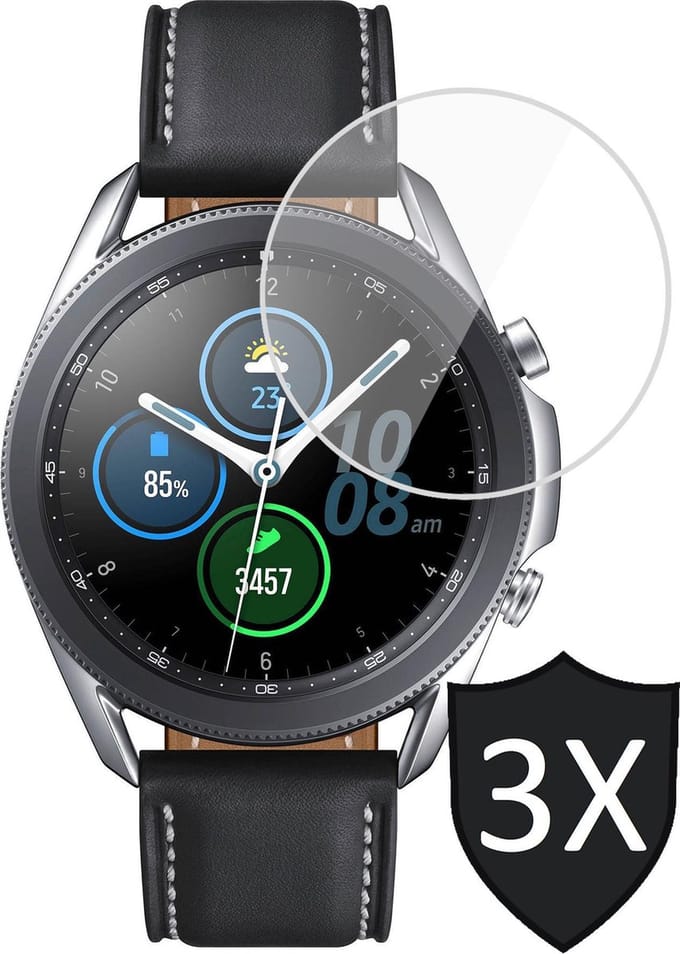 Screenprotector geschikt voor Samsung Watch 3 41mm - Screen Protector Glas - 3 Stuks