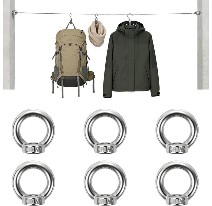 Ringmoeren M6 van 304 RVS - Set van 6 voor Decoraties, Bloempotten en Schommels