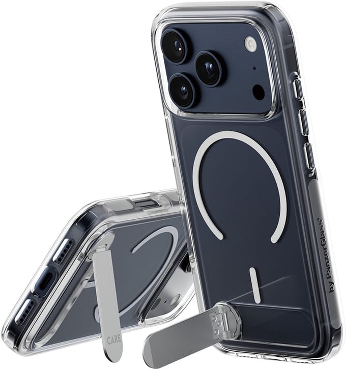 CARE by PanzerGlass Feature Case Transparent w. Kickstand & MagSafe iPhone 17 Pro