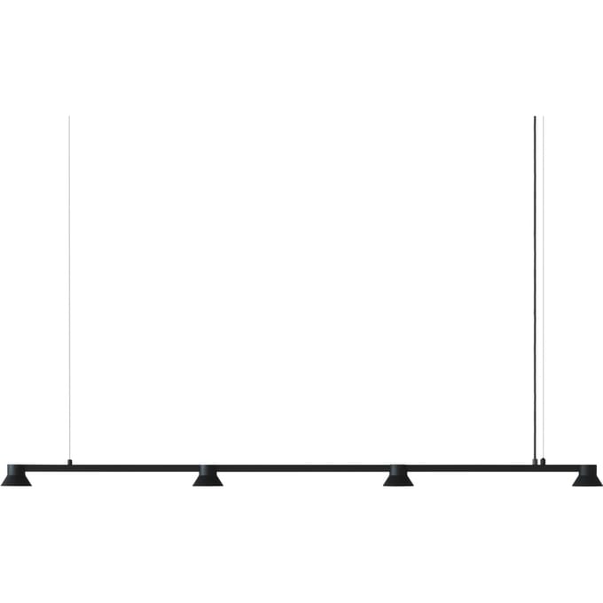 Normann Copenhagen Hat Linear Hanglamp - zwart/zwart - Large