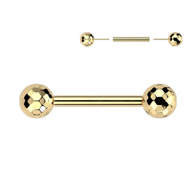 Piercing titanium multi faced balls 1.6x16 - goud - LMPiercings