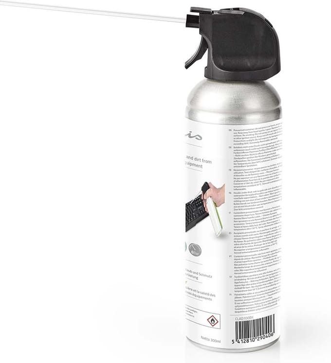 Nedis Persluchtreiniger Fresh Green Plumeau 450ml Zilver - Zwart