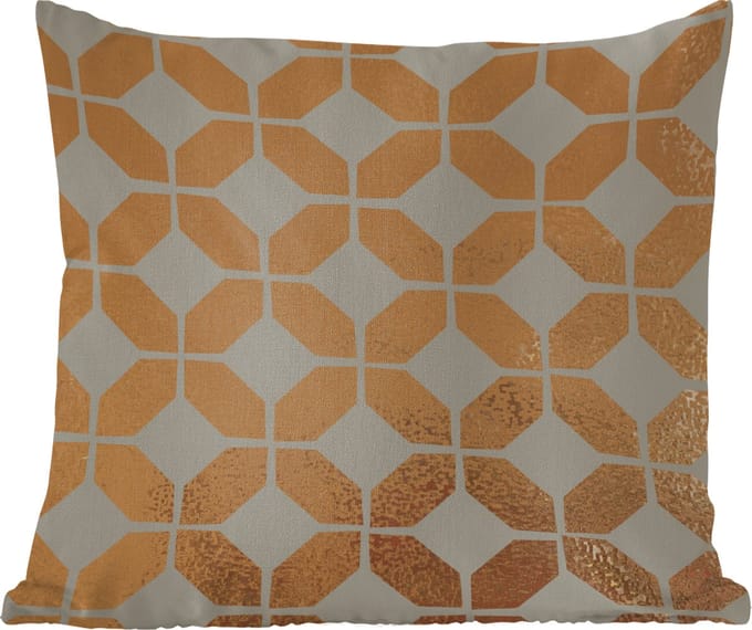 Sierkussens - Kussentjes Woonkamer - 60x60 cm - Patronen - Luxe - Goud - Grijs