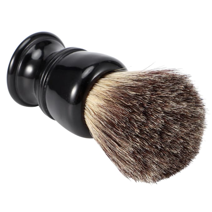 Blaireau de rasage Portable Blaireau de rasage pour cheveux Base en résine Blaireau de rasage pour mousse à raser gray