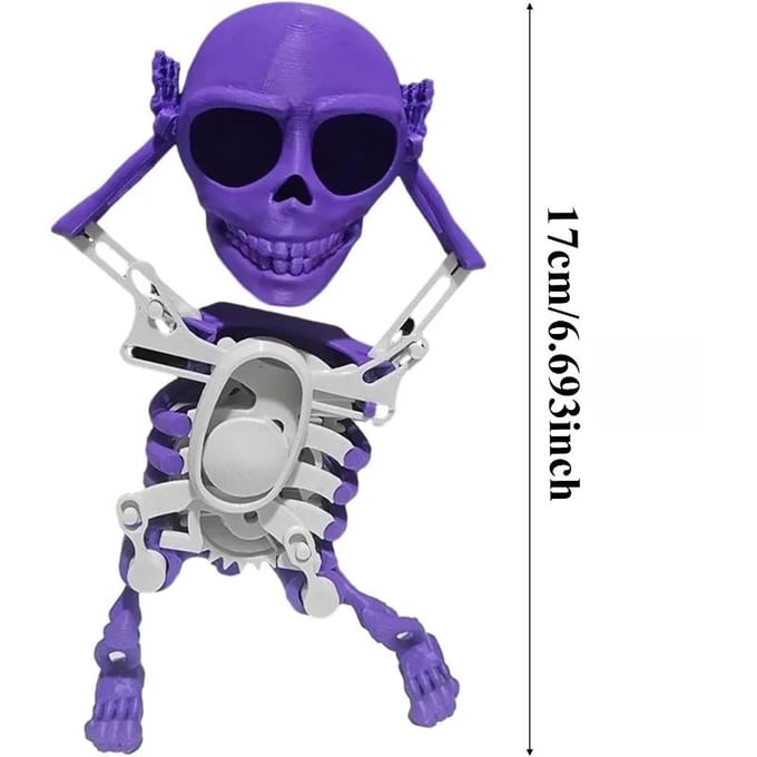 Opwindend Dansend Schedel Speelgoed Kinderen Peuters Bureau Mini 3D Print Schuddende Schedel Pop Veer Mechanisme Speelgoed Grappig Verjaardagscadeau