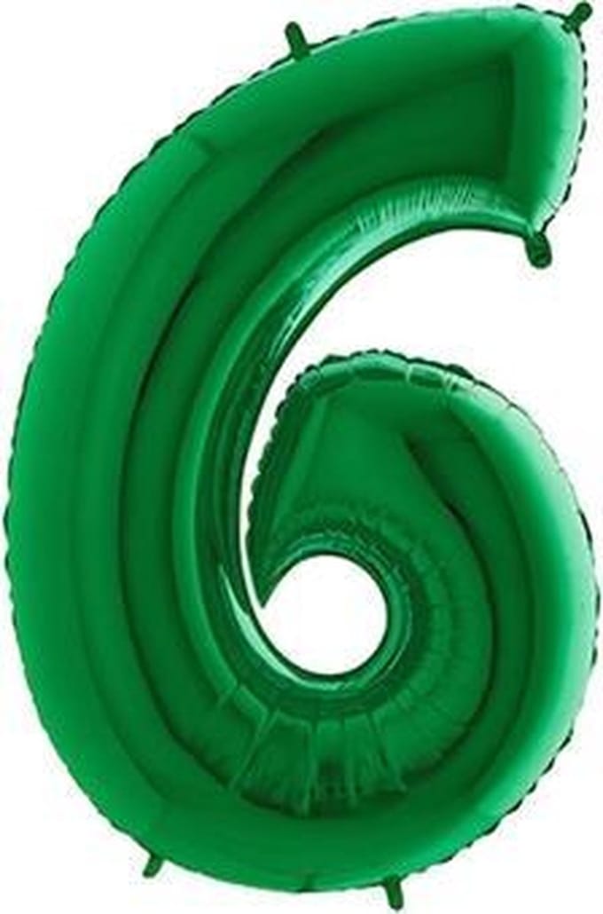 Ballon en Aluminium Chiffre 6 Vert - 102 Cm Grabo
