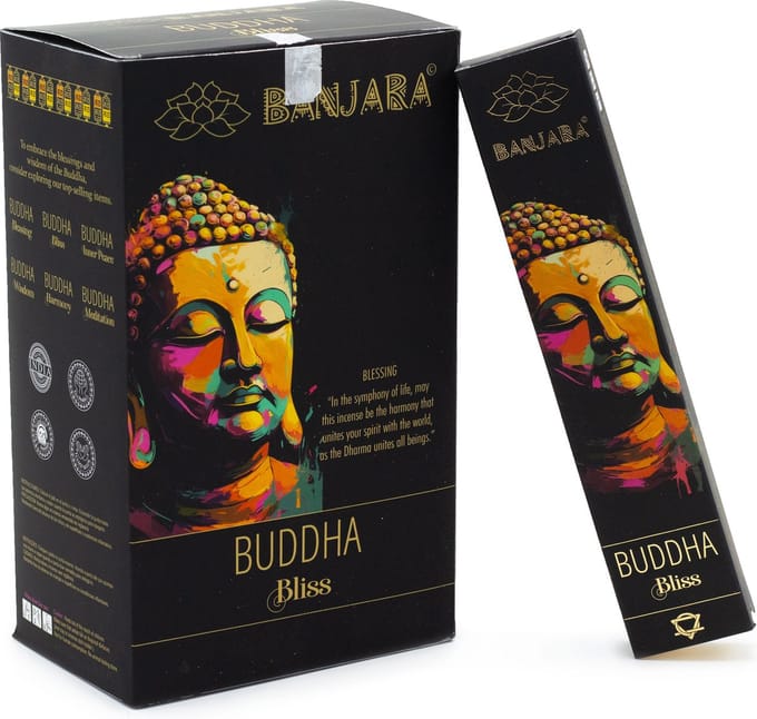 Banjara - buddha bliss - roos - jasmijn - wierook - geurstokjes - doos 12 stuks