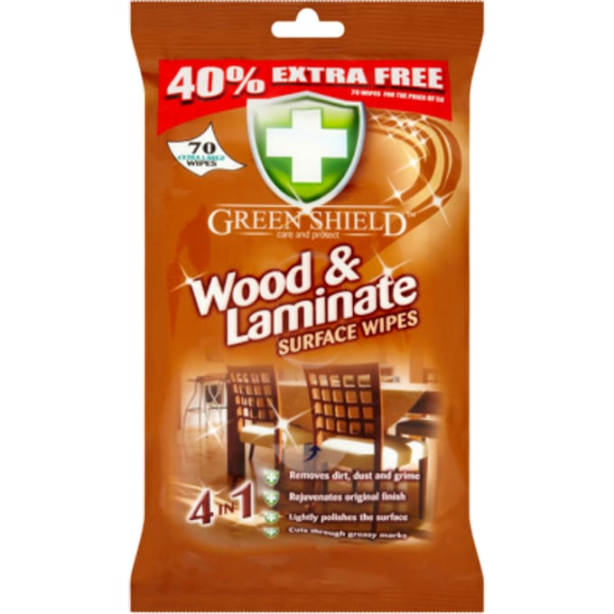 Green Shield Hout & Laminaat Schoonmaakdoekjes - 70 stuks