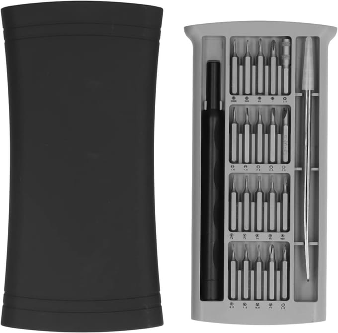 Precisie Schroevendraaier - Reparatieset Bits - Elektronica Reparatie - 22 Delige Set - S2 Staal Bits - Grijs