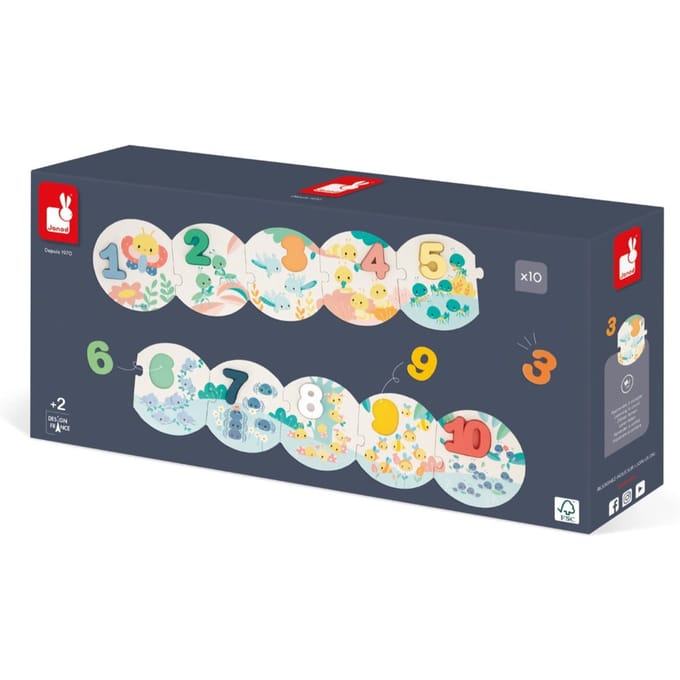 Janod - Pure - Mijn eerste puzzel met cijfers - Cijfer-Leerpuzzel