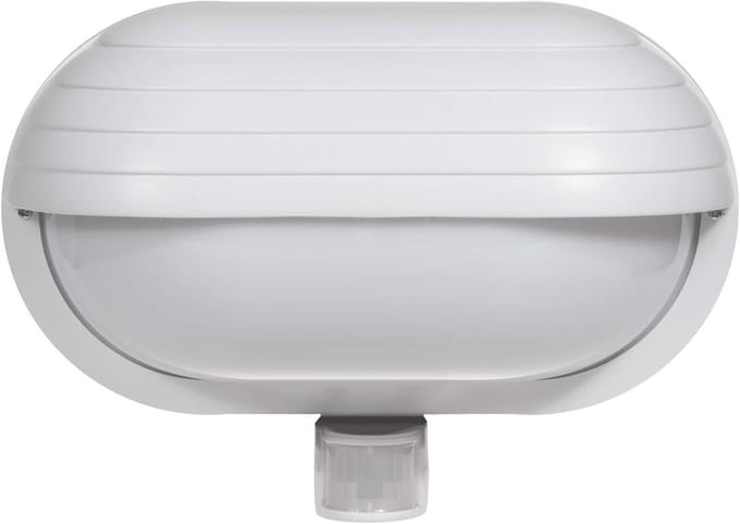 Buitenlamp met Bewegingssensor en Schemersensor, E27 Fitting, Wit