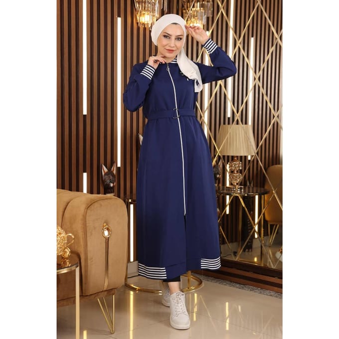 Met rits Capuchon Abaya Indigo