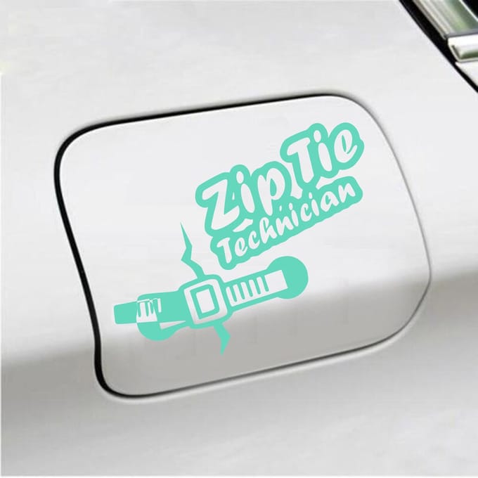 Bumpersticker - Zip Tie Technician - 11,2 X 14,8 - Mint