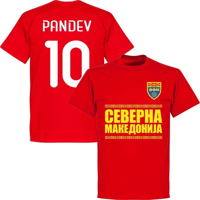 Noord Macedonië Pandev Team T-Shirt - Rood - 3XL