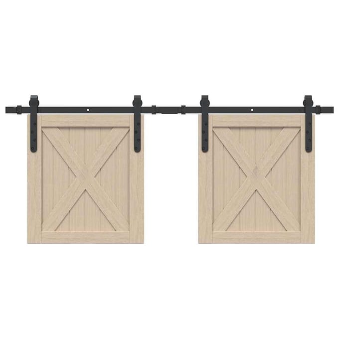 vidaXL - Ophangset - voor - schuifdeur - 122 - cm - koolstofstaal