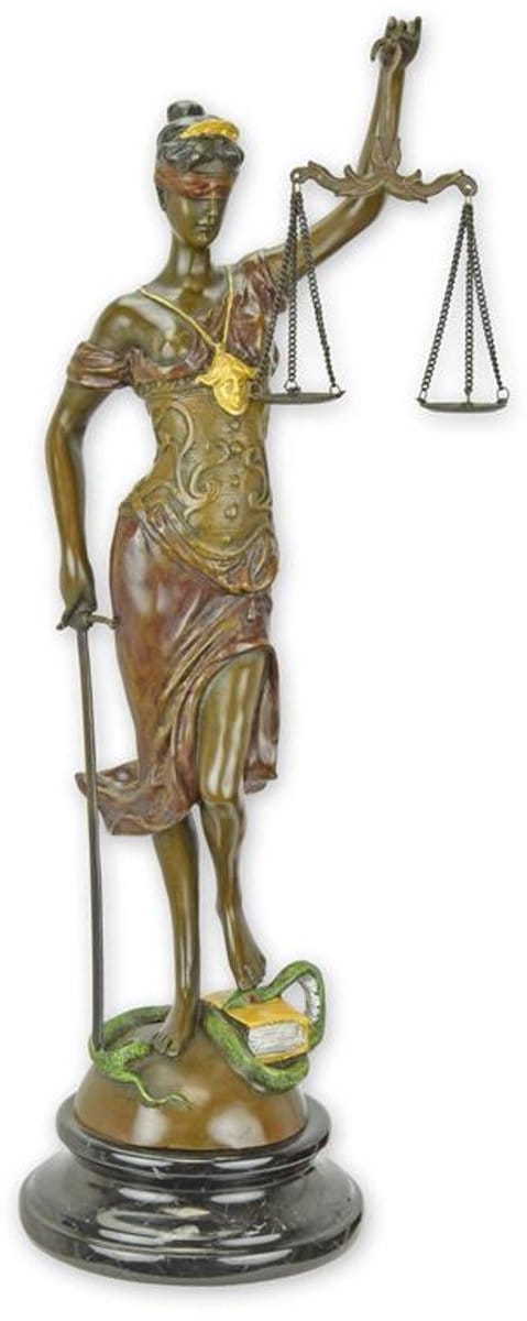 Beeld - brons - Vrouwe Justitia - 40,3cm hoog