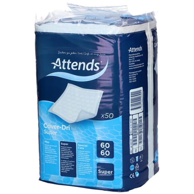 Attends® Cover Dry Super Onderlegger 60x60 cm 50 Accessoires